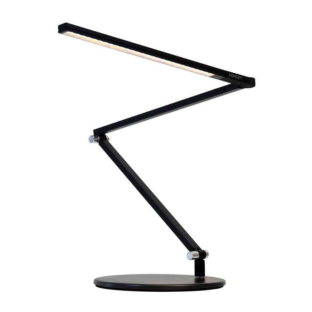 Koncept Lighting AR3100-WD-MBK-CLP Z-Bar mini Desk Lamp with one-piece desk clamp (Warm Light; Metallic Black)
